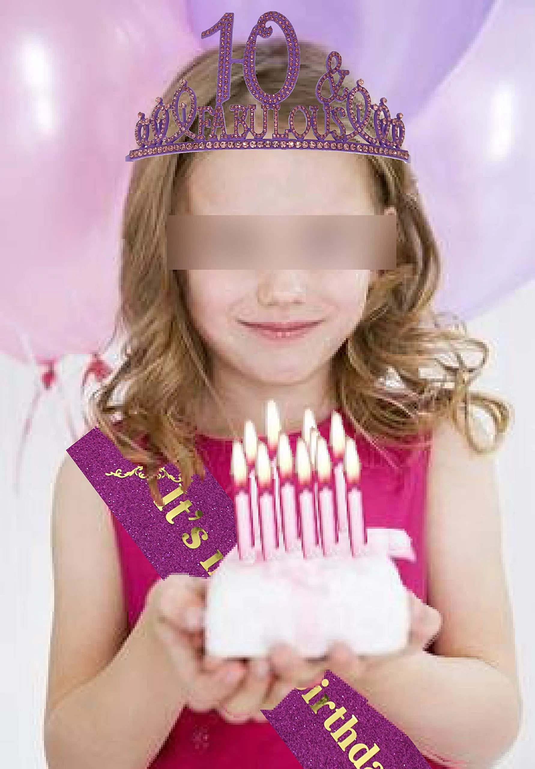 10th Birthday, 10th Birthday Tiara Purple, 10th Birthday Decorations for Girls, 10th