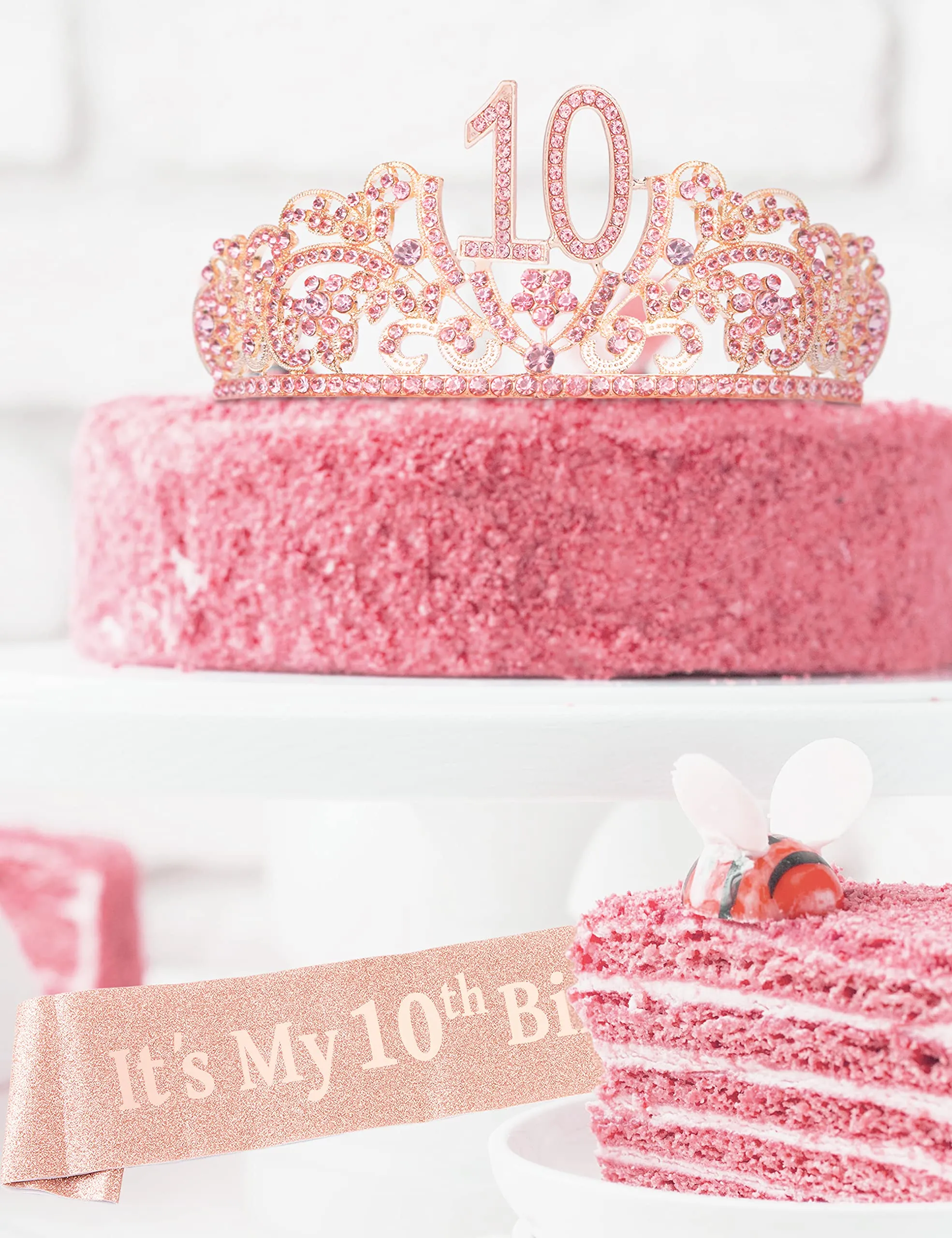 10th Birthday,10th Birthday Decorations for Girls,10th Birthday Tiara and Sash,10th