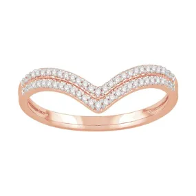 1/10 CTW Diamond Tiara Crown Ring in 10KT Rose Gold