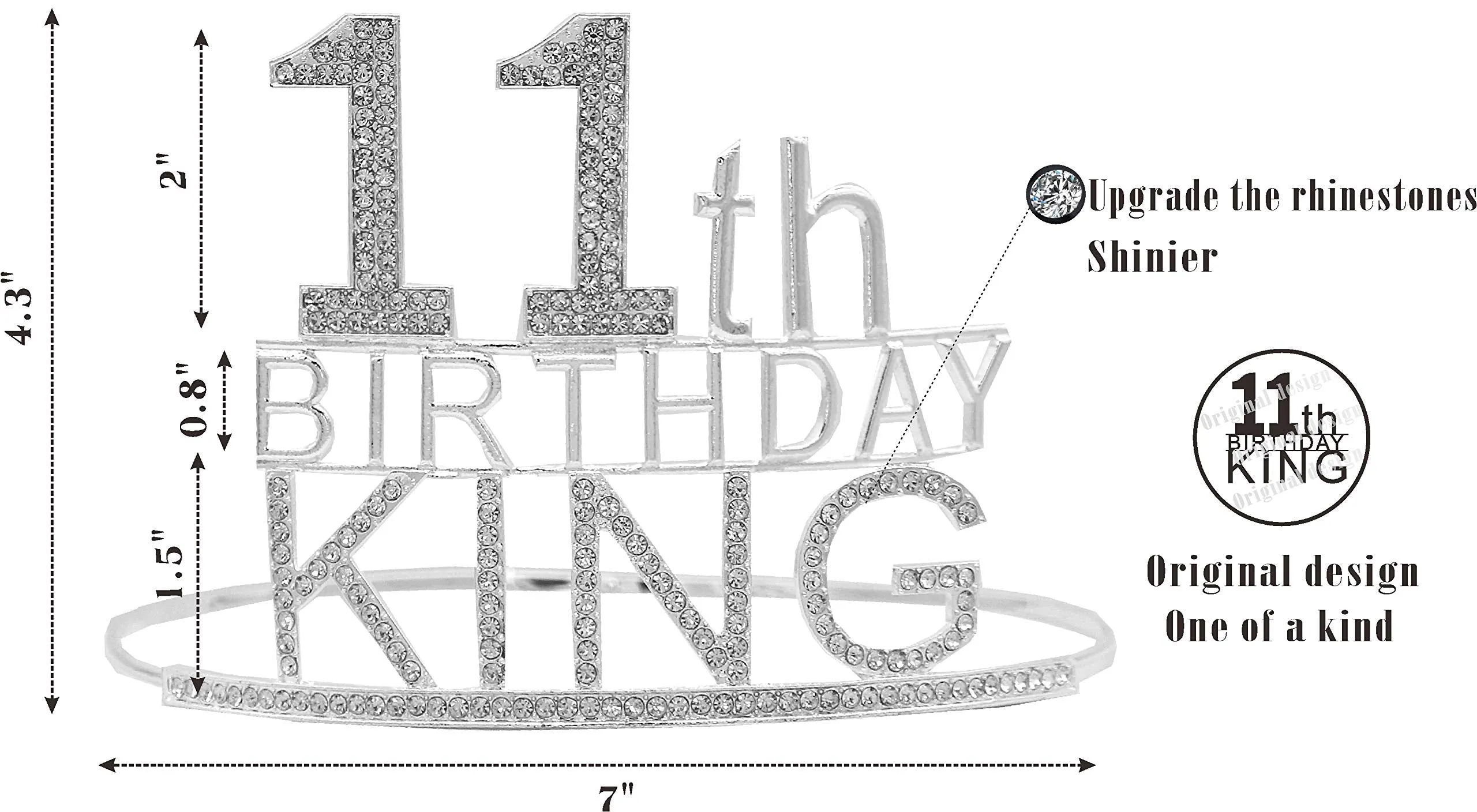 11th Birthday King Crown,11th Birthday Gifts for Boy,11th Birthday King Sash,11th Birthday