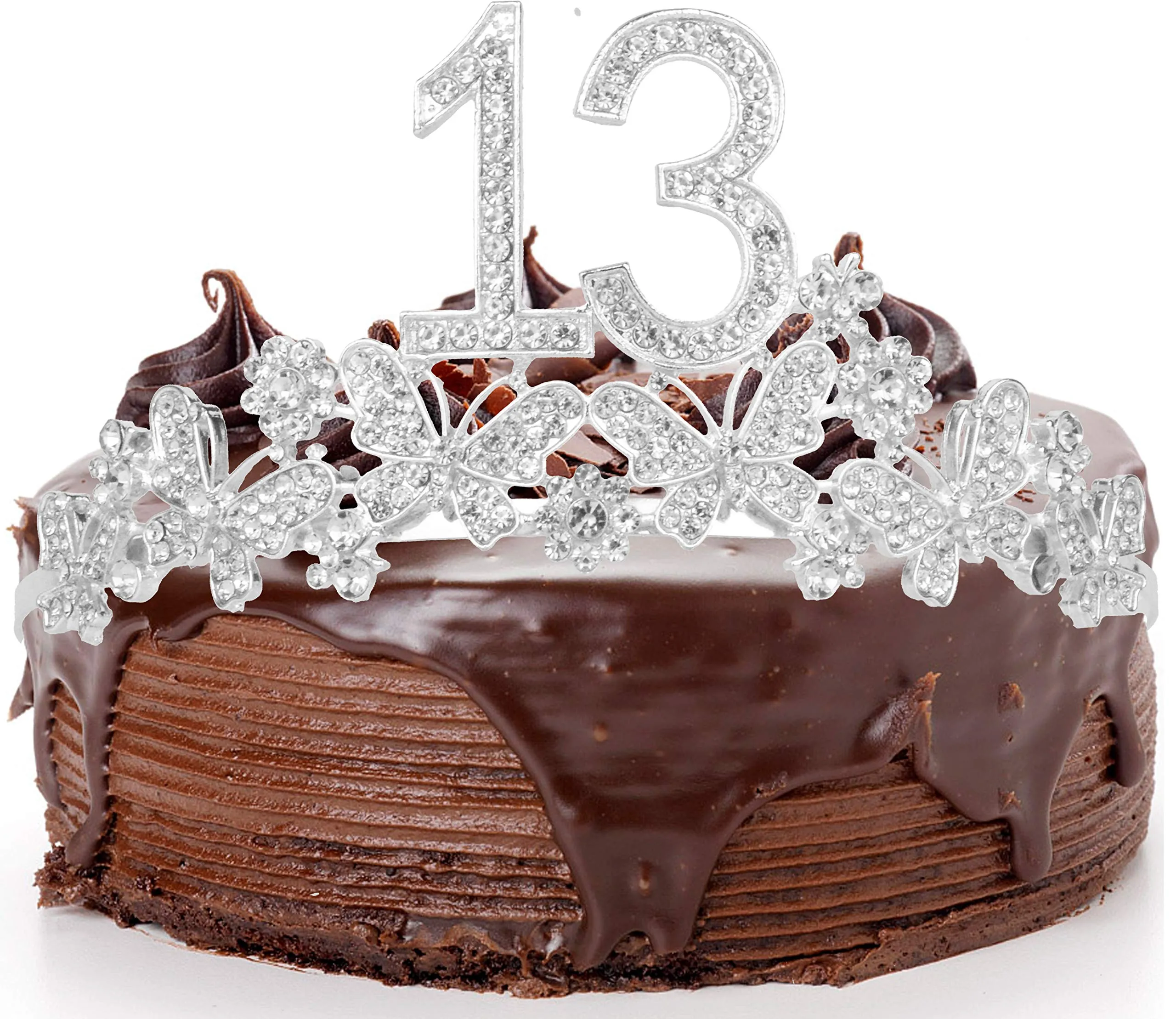 13th Birthday Gifts, 13th Birthday Decorations Party Supplies, Silver 13th Birthday Tiara