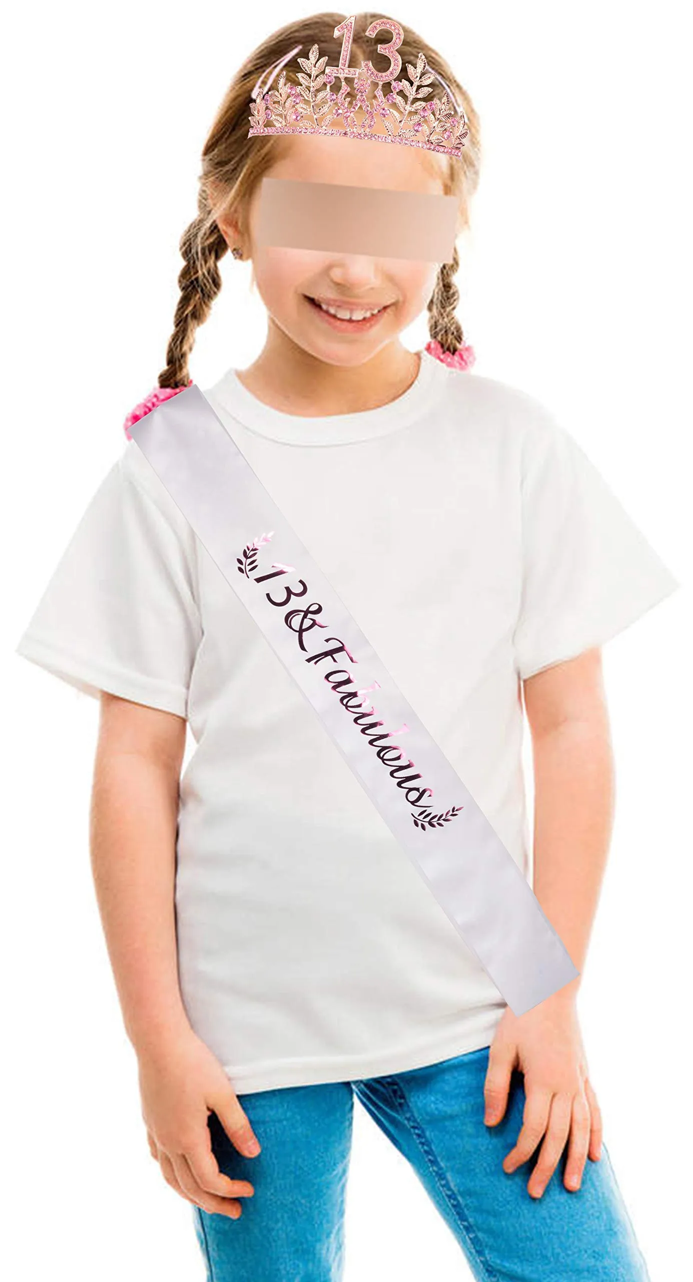 13th Birthday Party Tiara and Sash Set,Girl 13th Birthday Party Supplies,13th Birthday