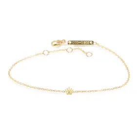 14k Itty Bitty Diamond Crown Bracelet