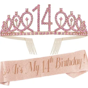 14th Birthday, 14th Birthday Gifts, 14th Birthday Crown for Girls, 14th Birthday Tiara