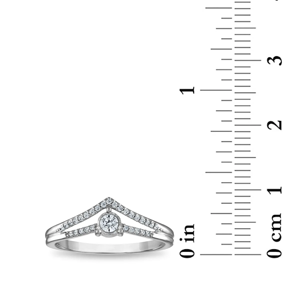 1/5 CTW Diamond Tiara Crown Ring in 10KT White Gold