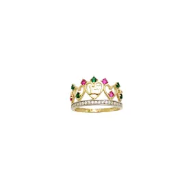 15 Years Birthday Crown-Tiara Ring (14K)