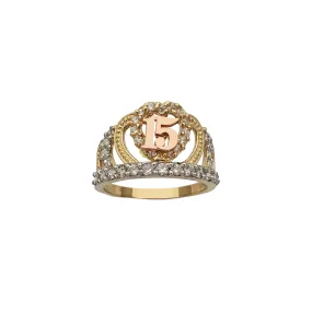 15 Years Birthday Crown-Tiara Ring (14K)