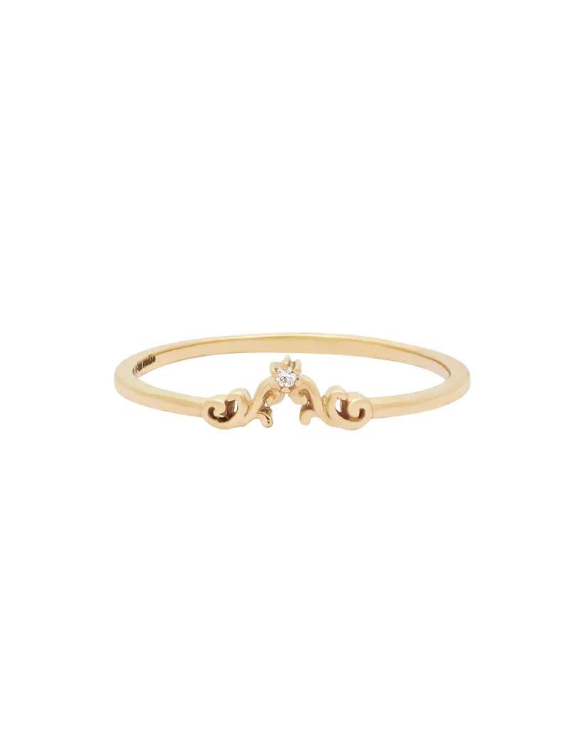 Alice Solid Gold Wishbone Ring