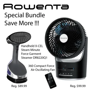 Back To School -Rowenta Fan and Fabric Steamer Bundle ( Save More )