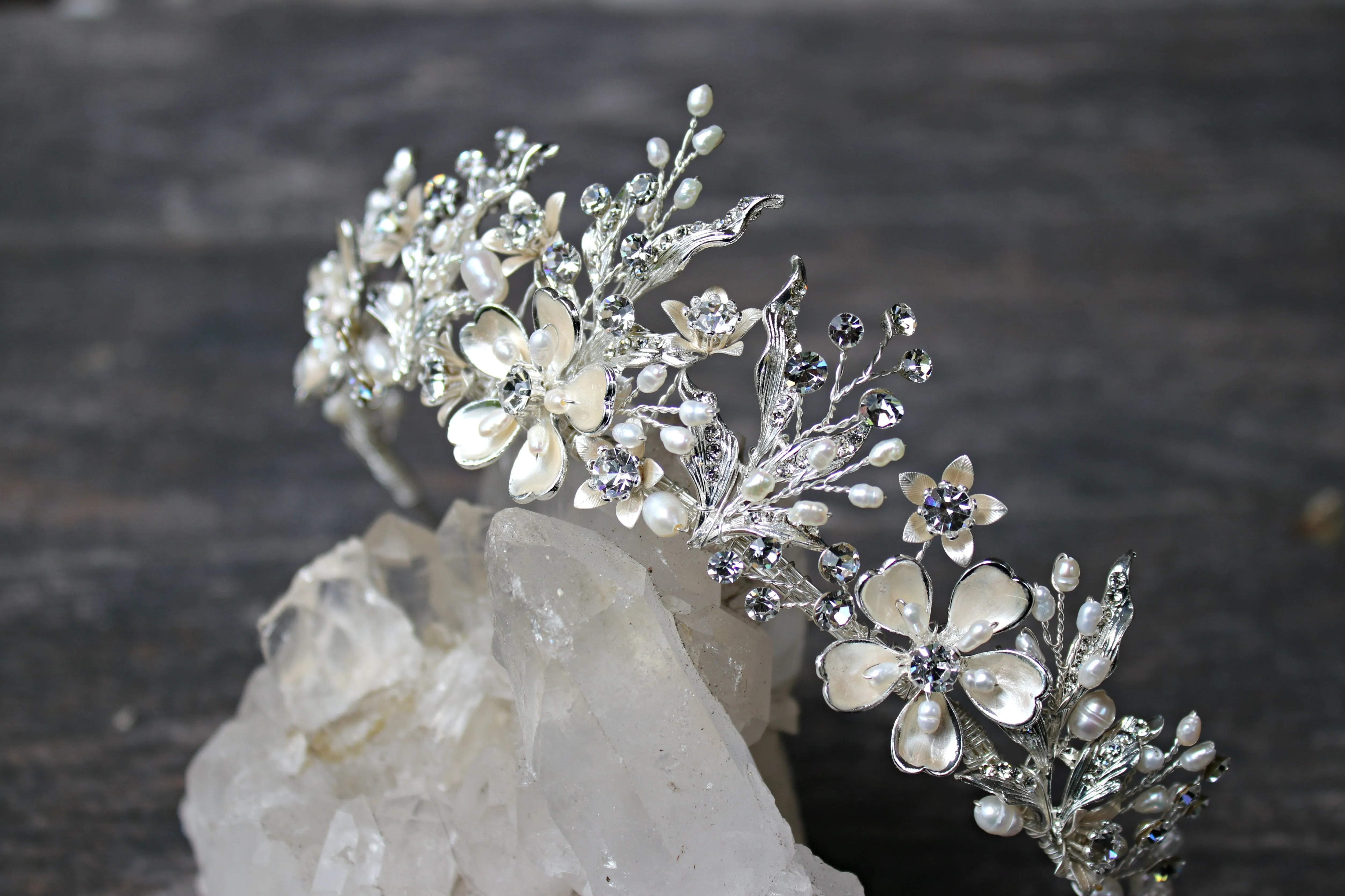 Bespoke GENEVIEVE Tiara with Genuine Emerald Accents for David