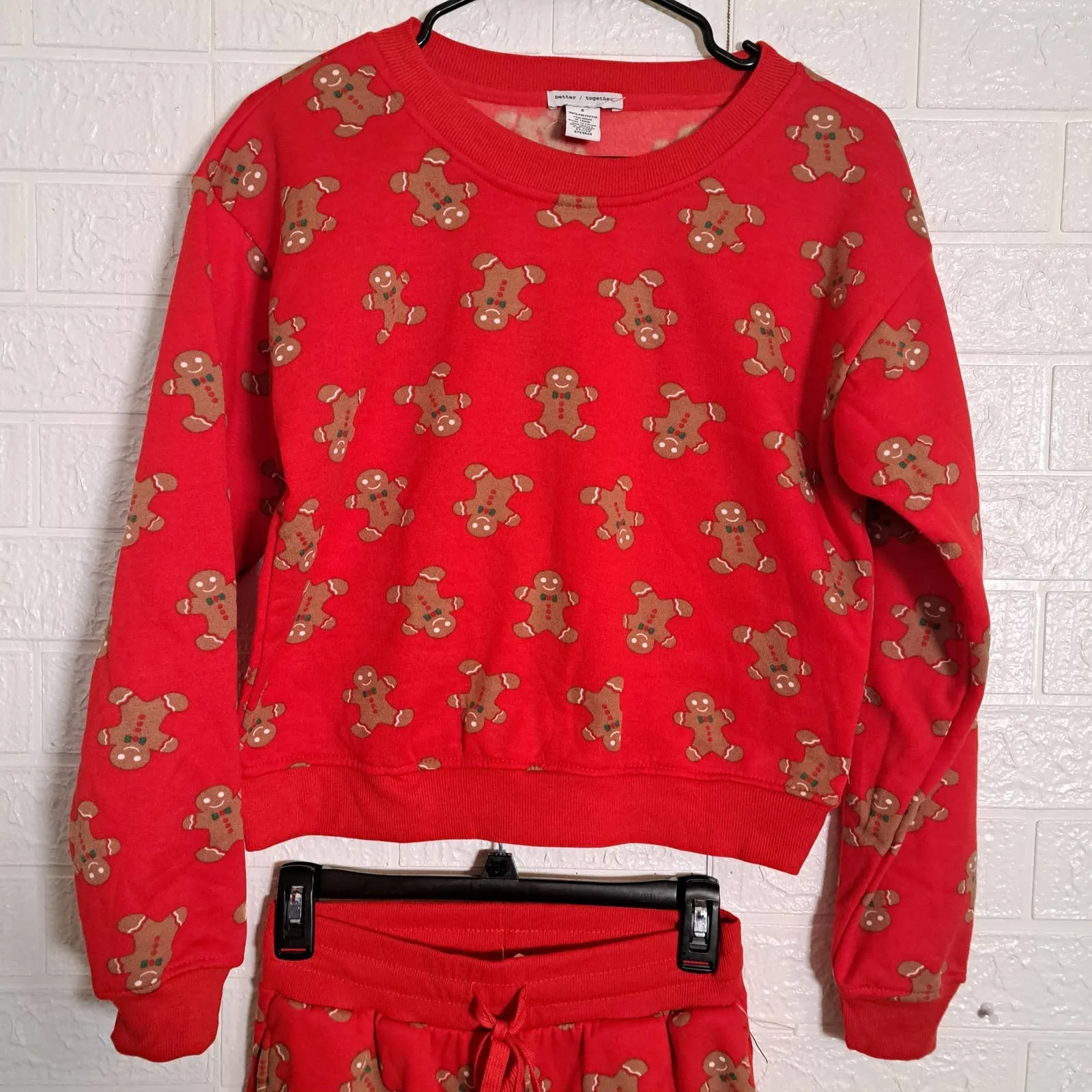 Better / Together Gingerbread Jogger Set Sweatshirt Sweatpants Medium