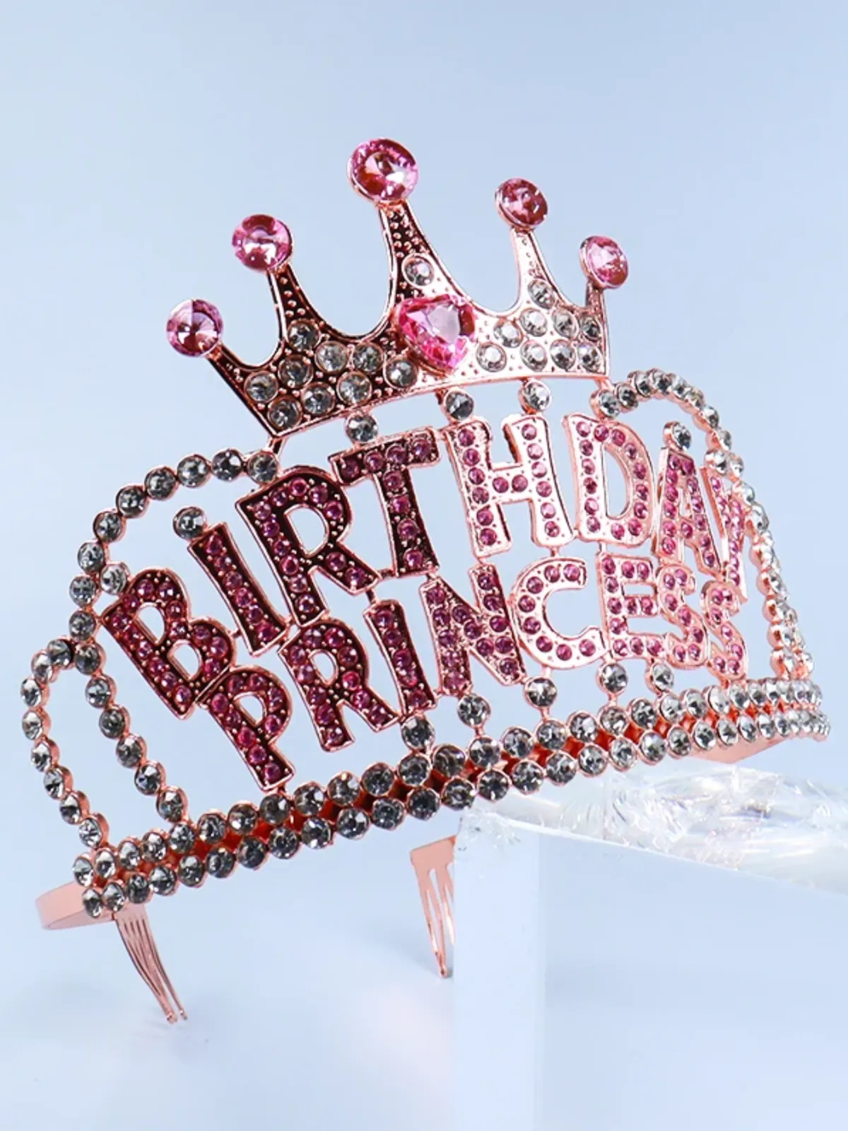 Birthday Princess Rhinestone Crystal Tiara - Sparkling Crown for Special Celebrations