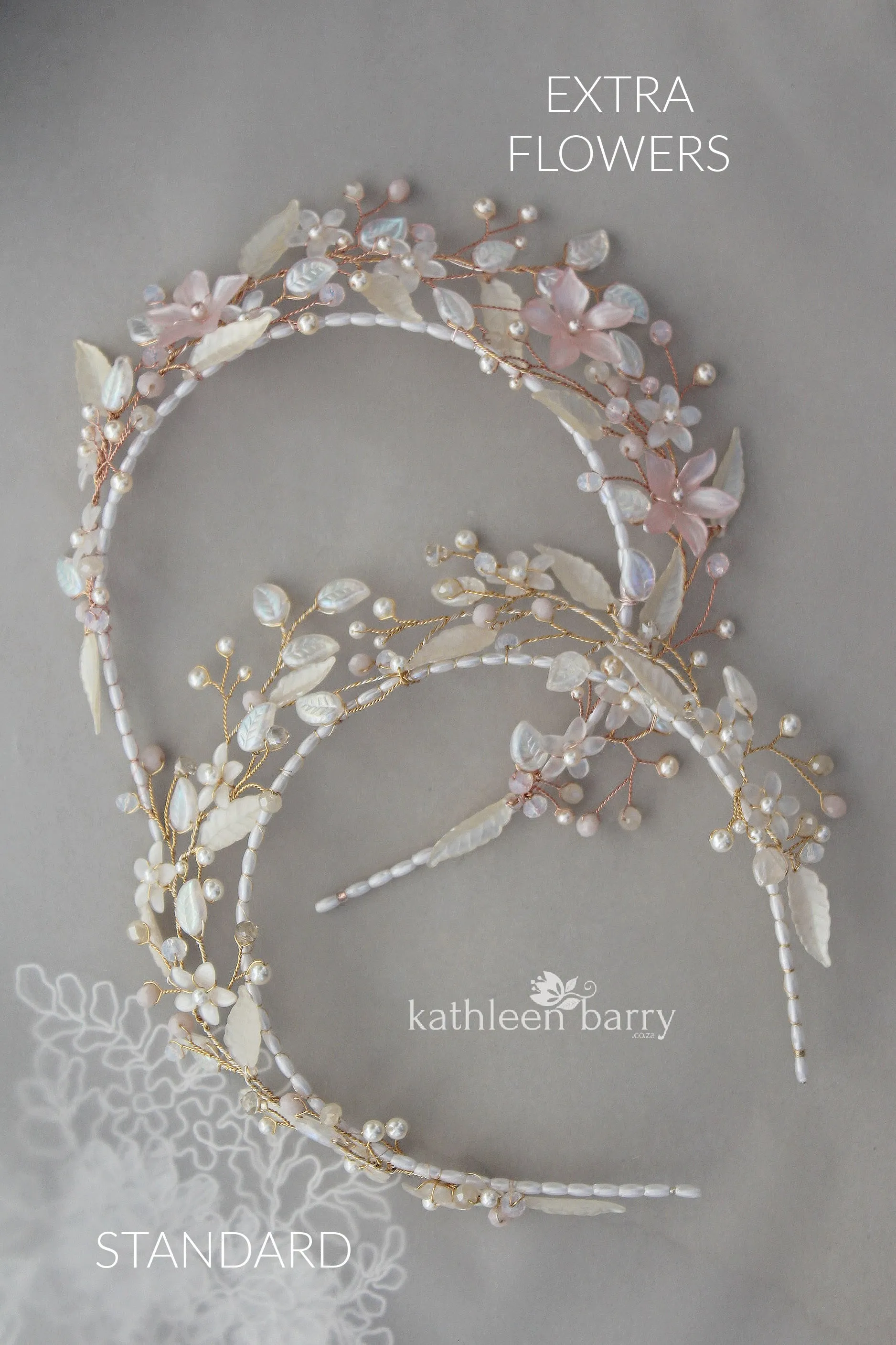 Blythe Iridescent opalescent floral leaf crown - color and finish options available