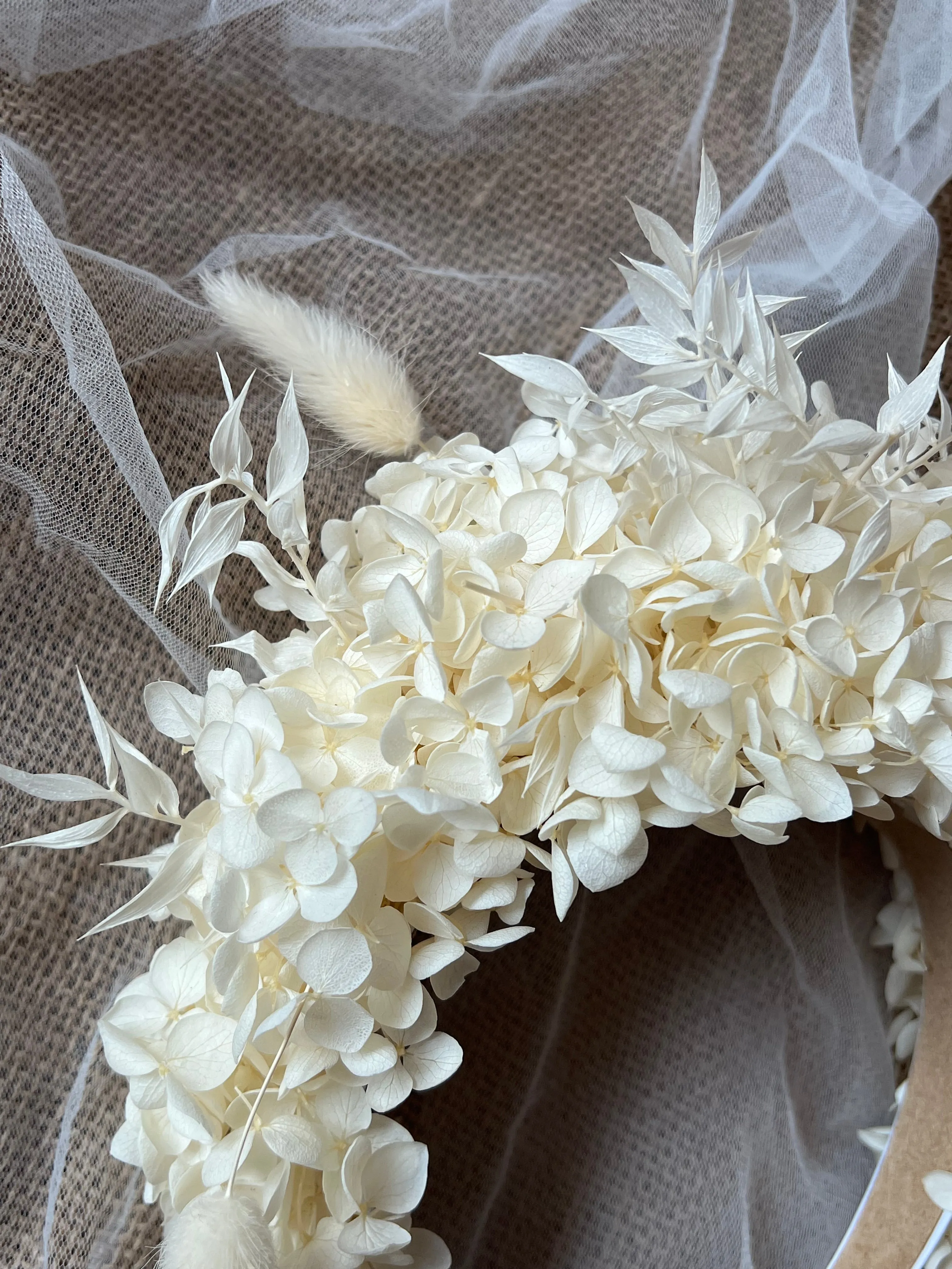 Boho Bridal Statement Headpiece White, Wild Looking Flower Tiara Headband, Large Floral Crown Unique Design