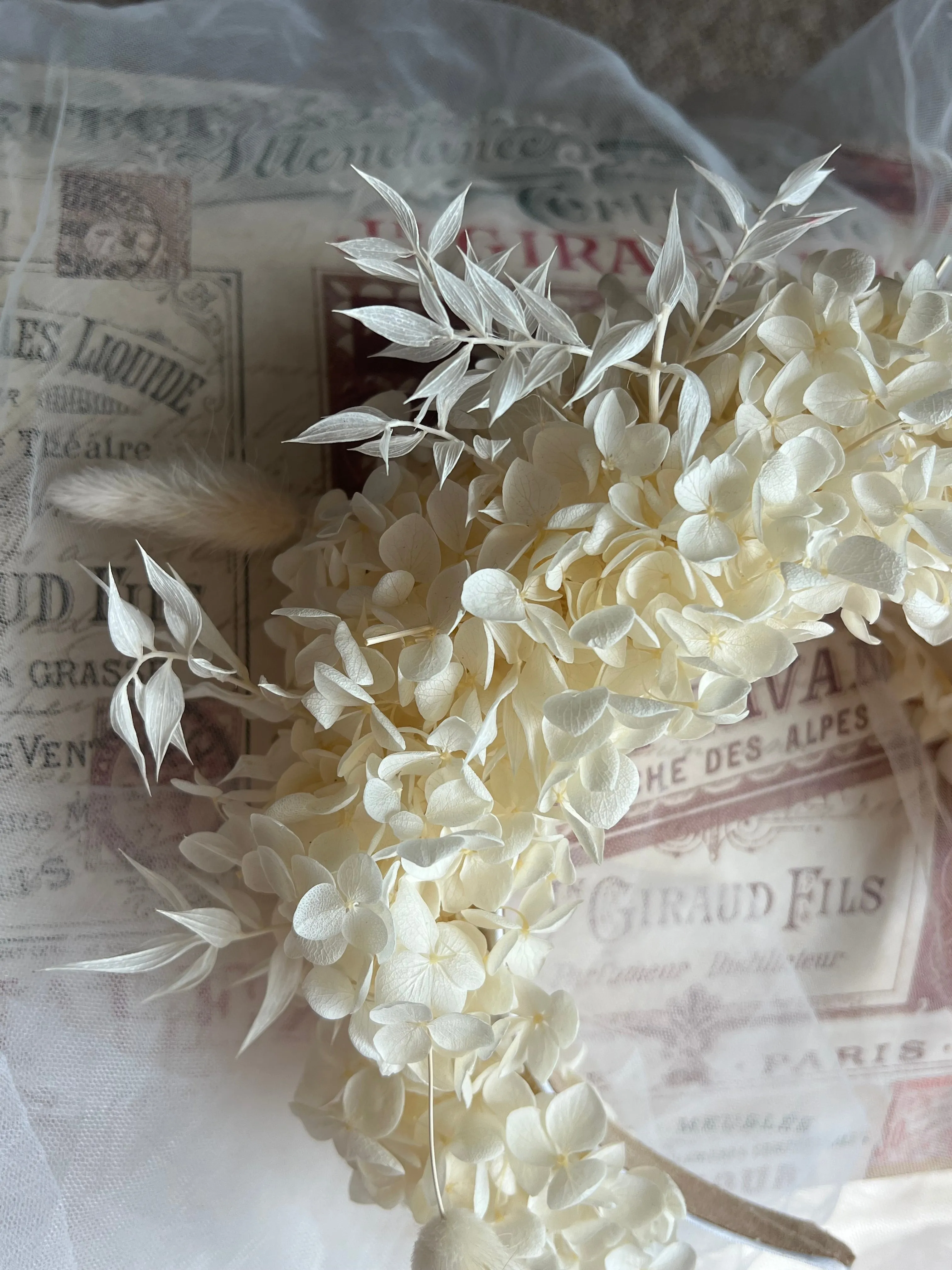 Boho Bridal Statement Headpiece White, Wild Looking Flower Tiara Headband, Large Floral Crown Unique Design