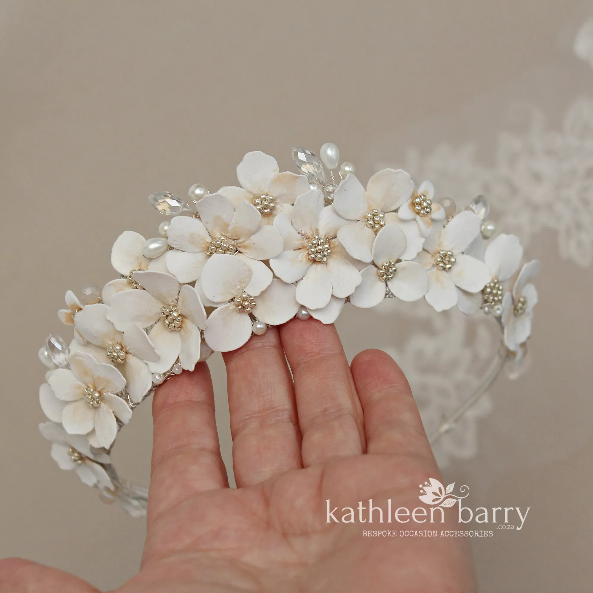 Cosmos flower wedding tiara - bridal crown - assorted custom colors avilable