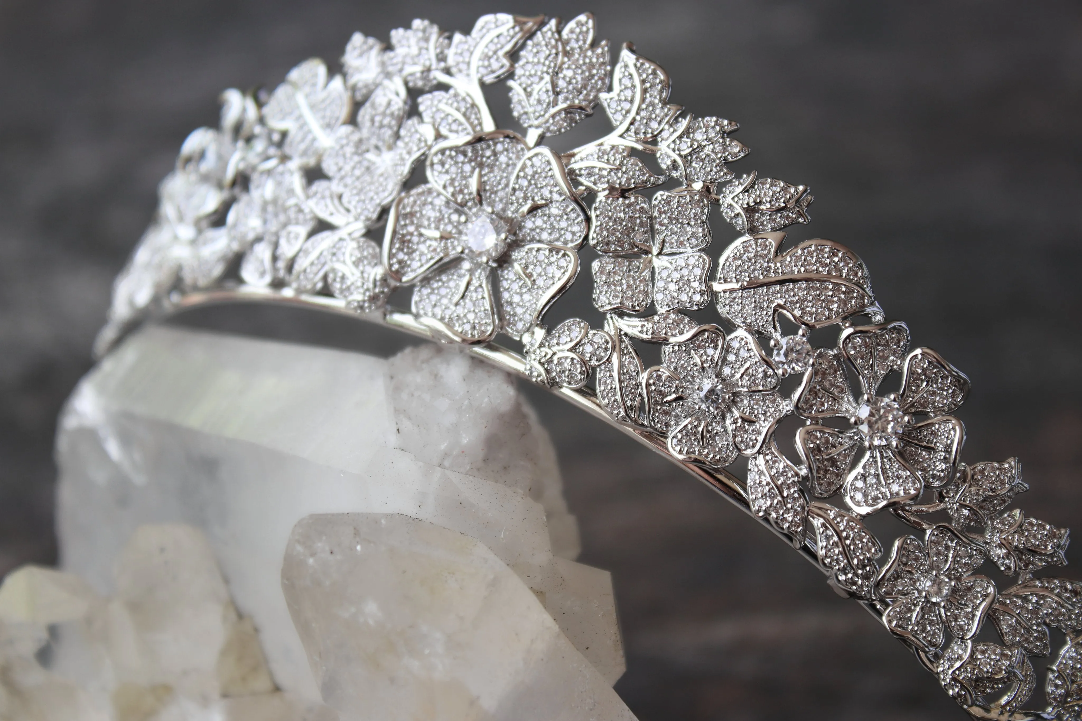 ELLINA Simulated Diamond Bridal Tiara