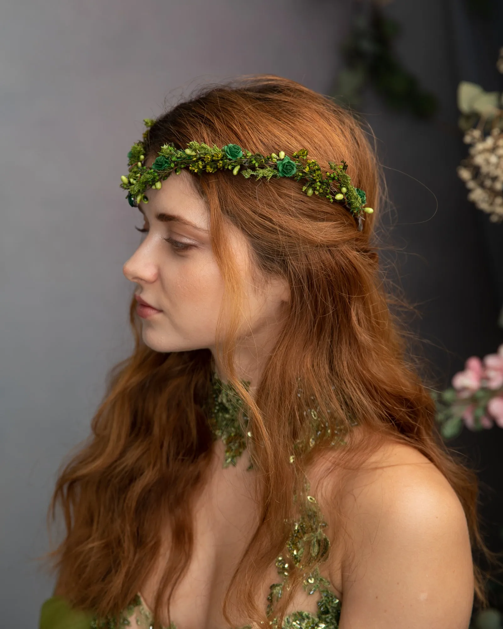 Greenery elf fairy tiara