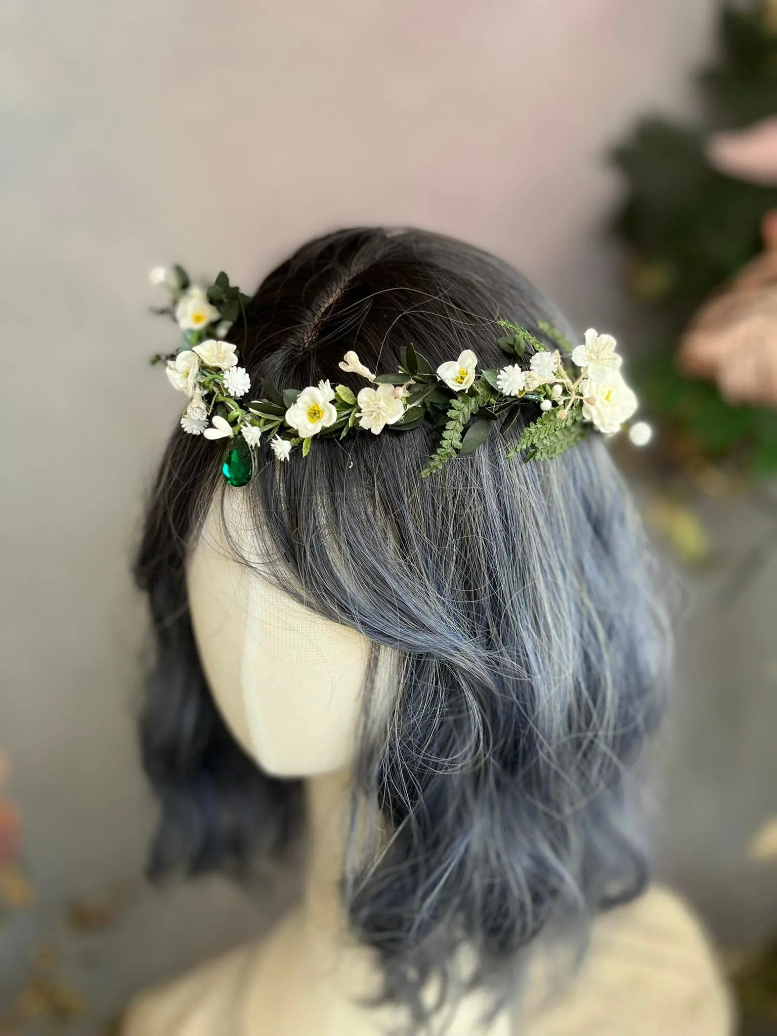 Greenery romantic elven tiara