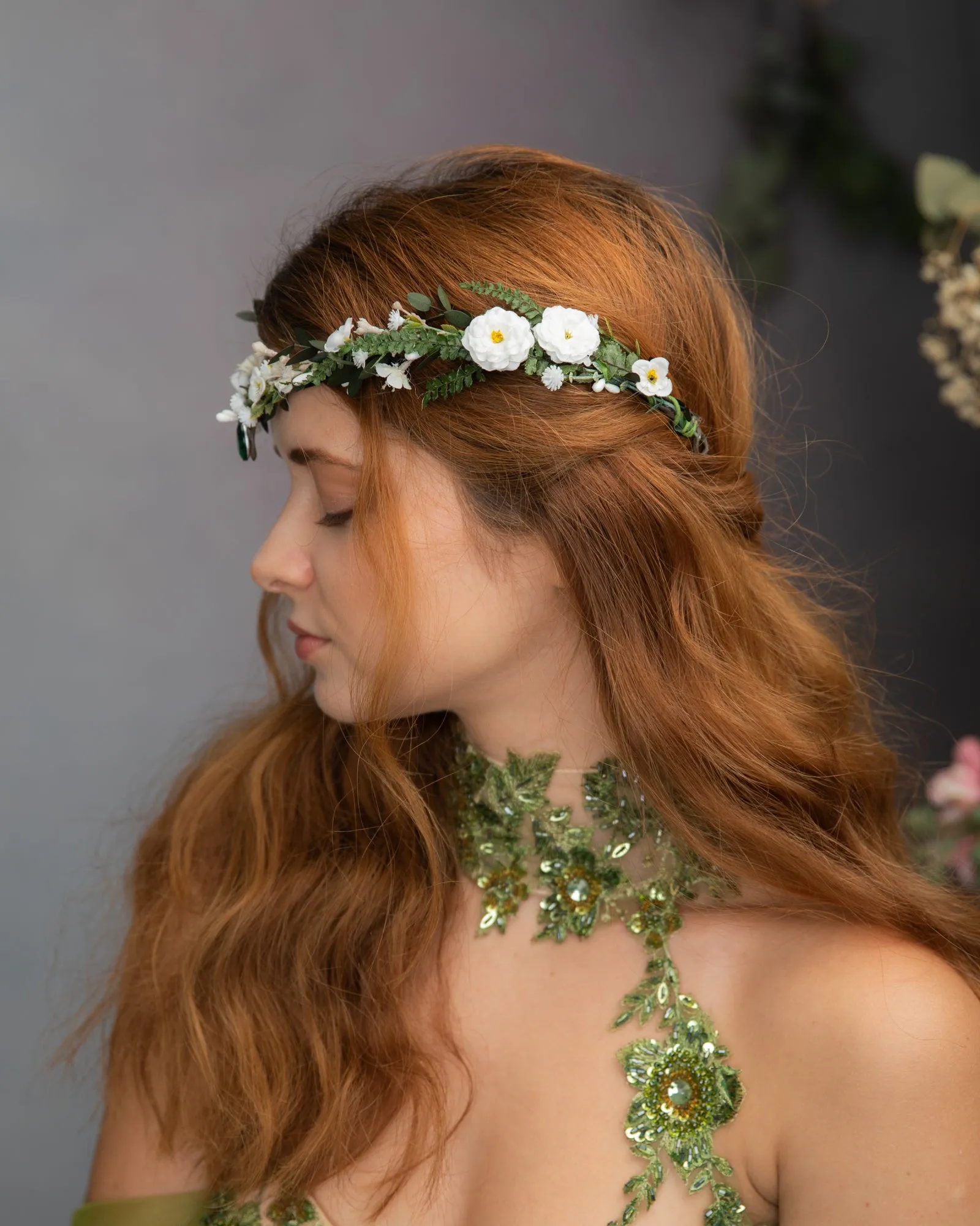 Greenery romantic elven tiara