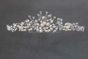 Light Gold Pearl Wedding Tiara