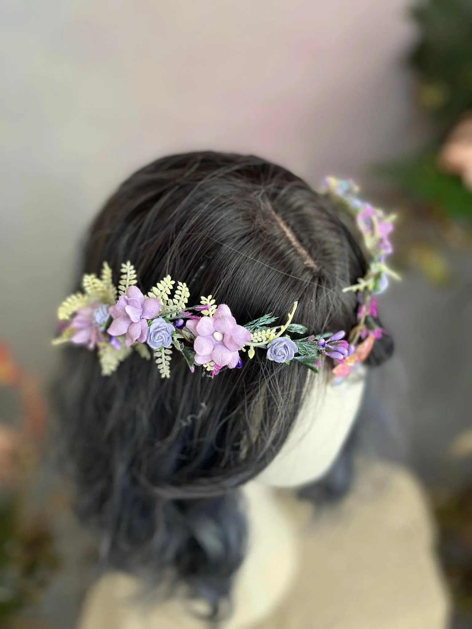 Lilac elf flower tiara