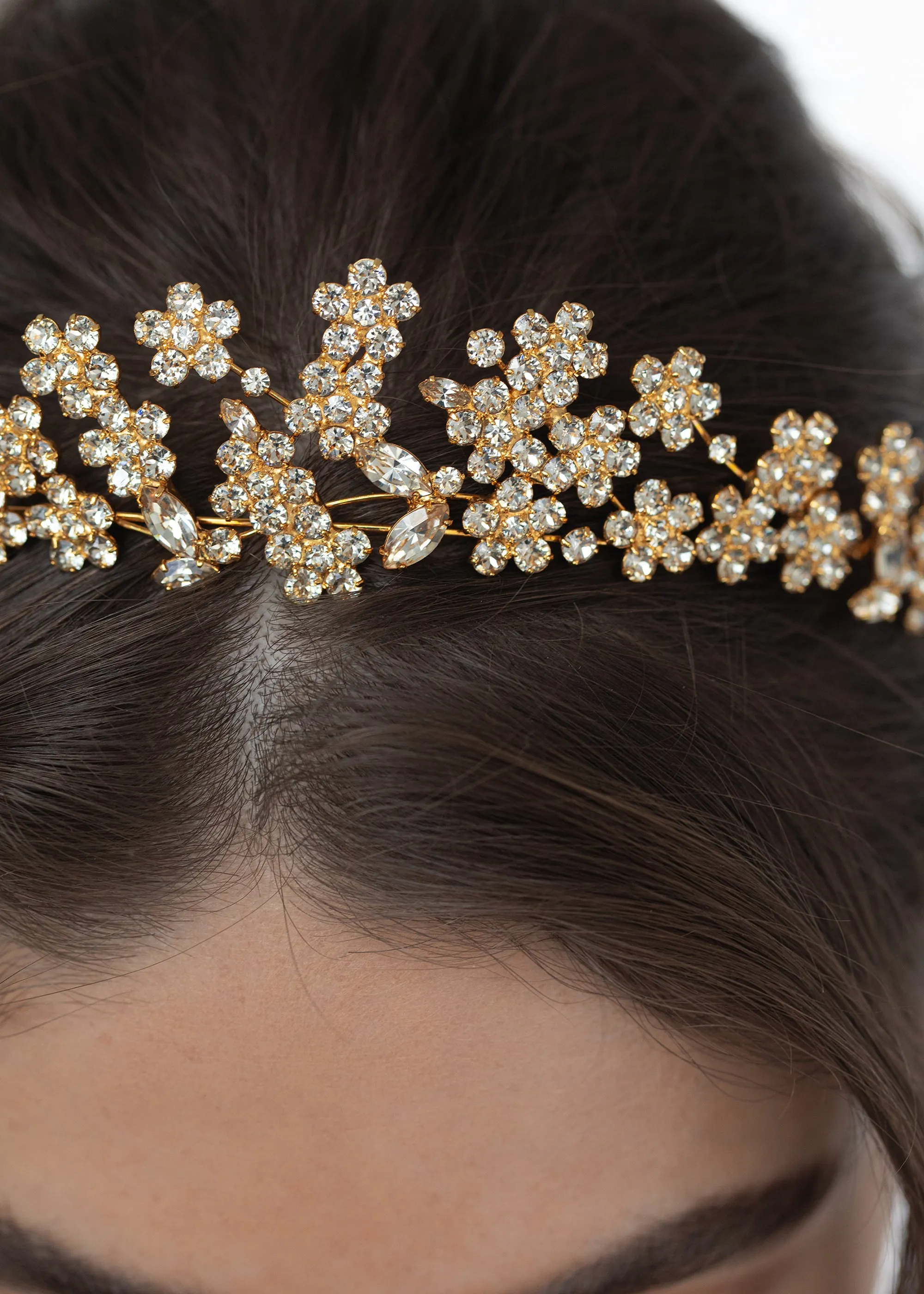 Meadow Tiara -- Crystal Antique Gold