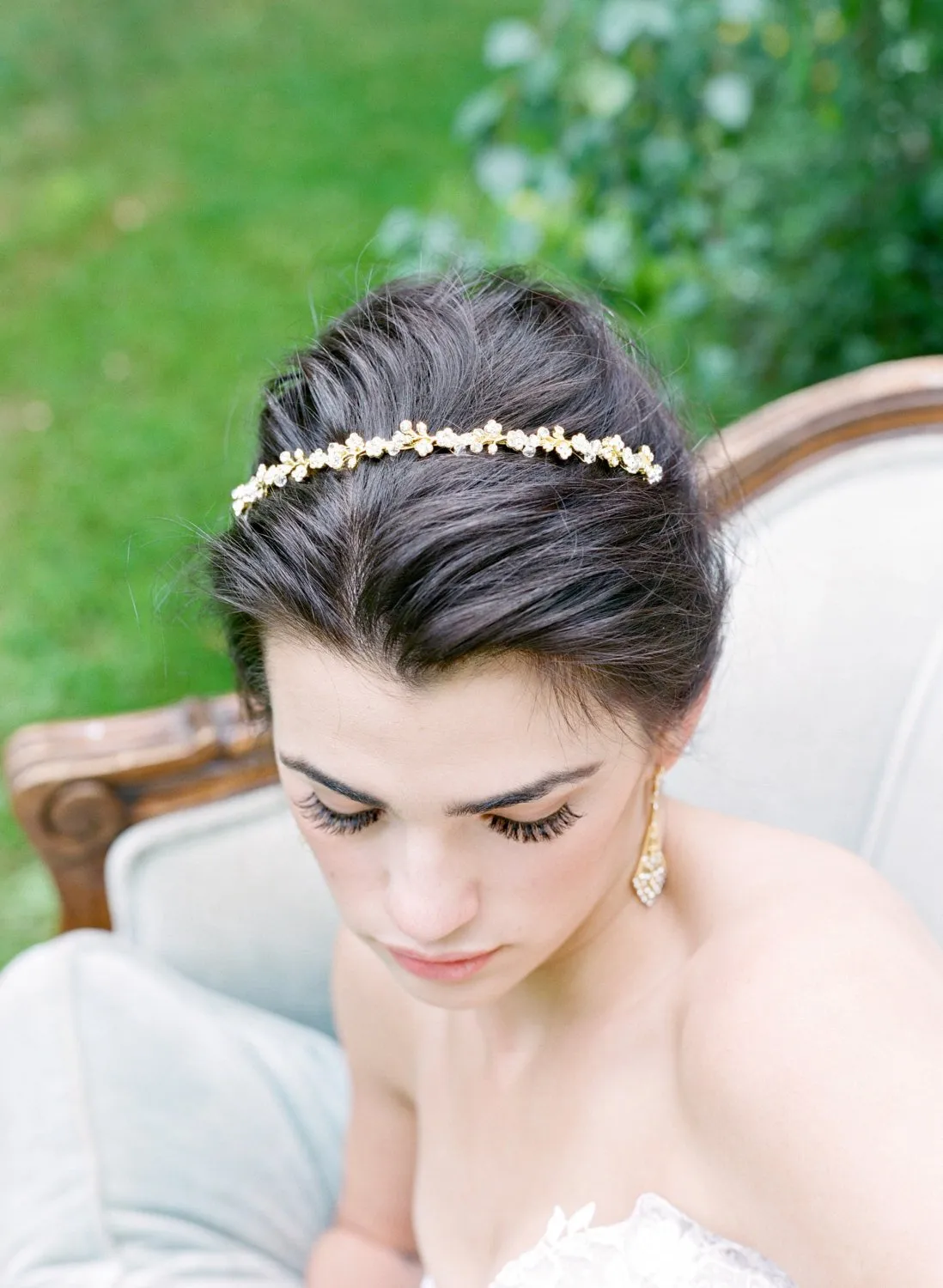 MINA Silver Bridal Crystal Headband