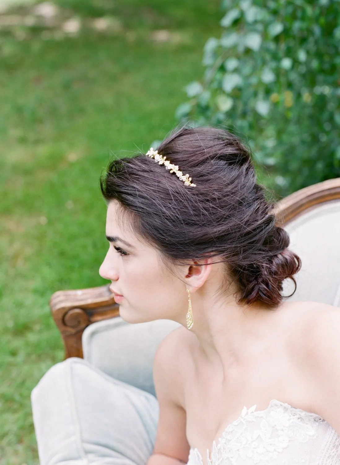 MINA Silver Bridal Crystal Headband