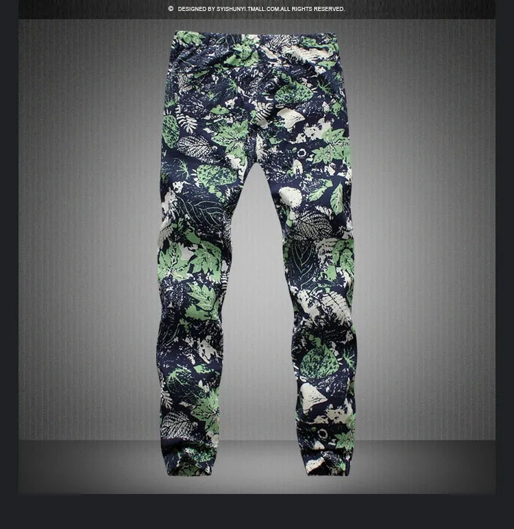 "Casanova" - Floral Printed Casual Pants Slim Fit