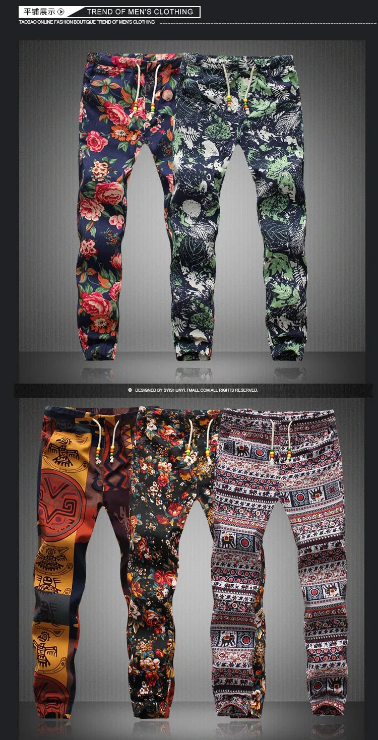 "Casanova" - Floral Printed Casual Pants Slim Fit