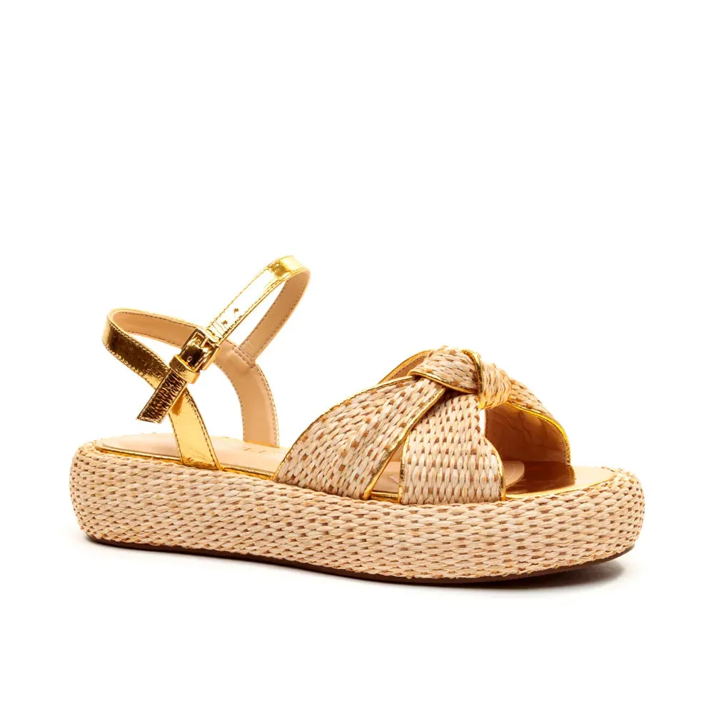 Sandalia Cecconello Flatform Rafia