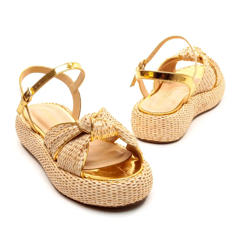 Sandalia Cecconello Flatform Rafia