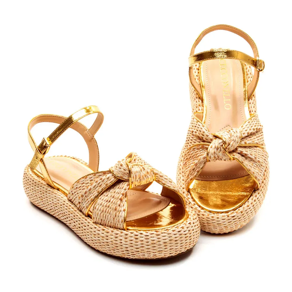 Sandalia Cecconello Flatform Rafia