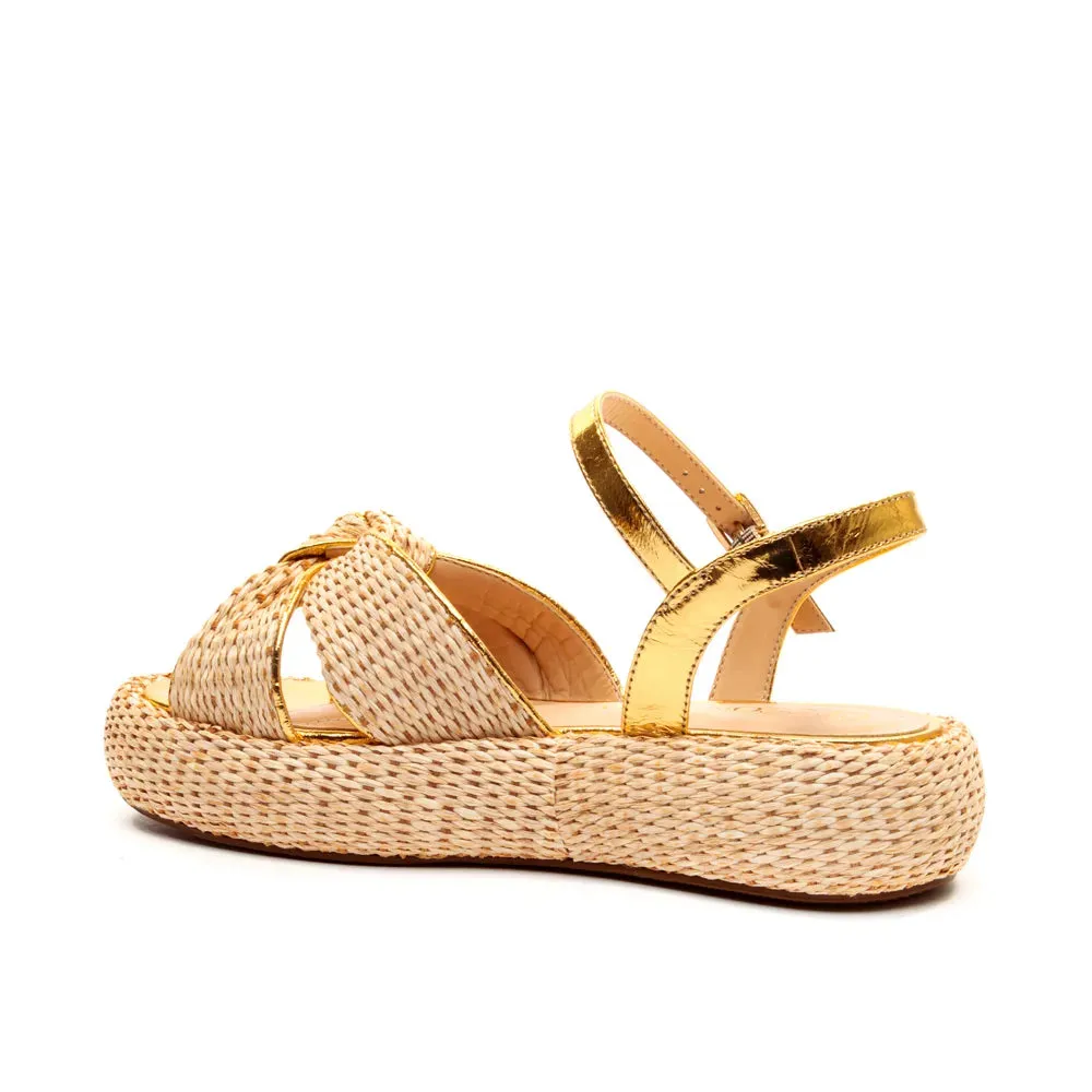 Sandalia Cecconello Flatform Rafia