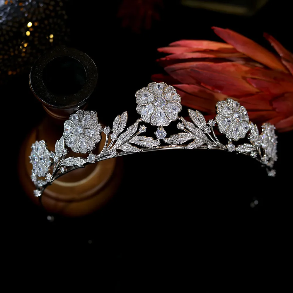 Elegant Strathmore Rose Bridal Tiara - Vintage-Style 1920s Edwardian Wedding Crown Replica