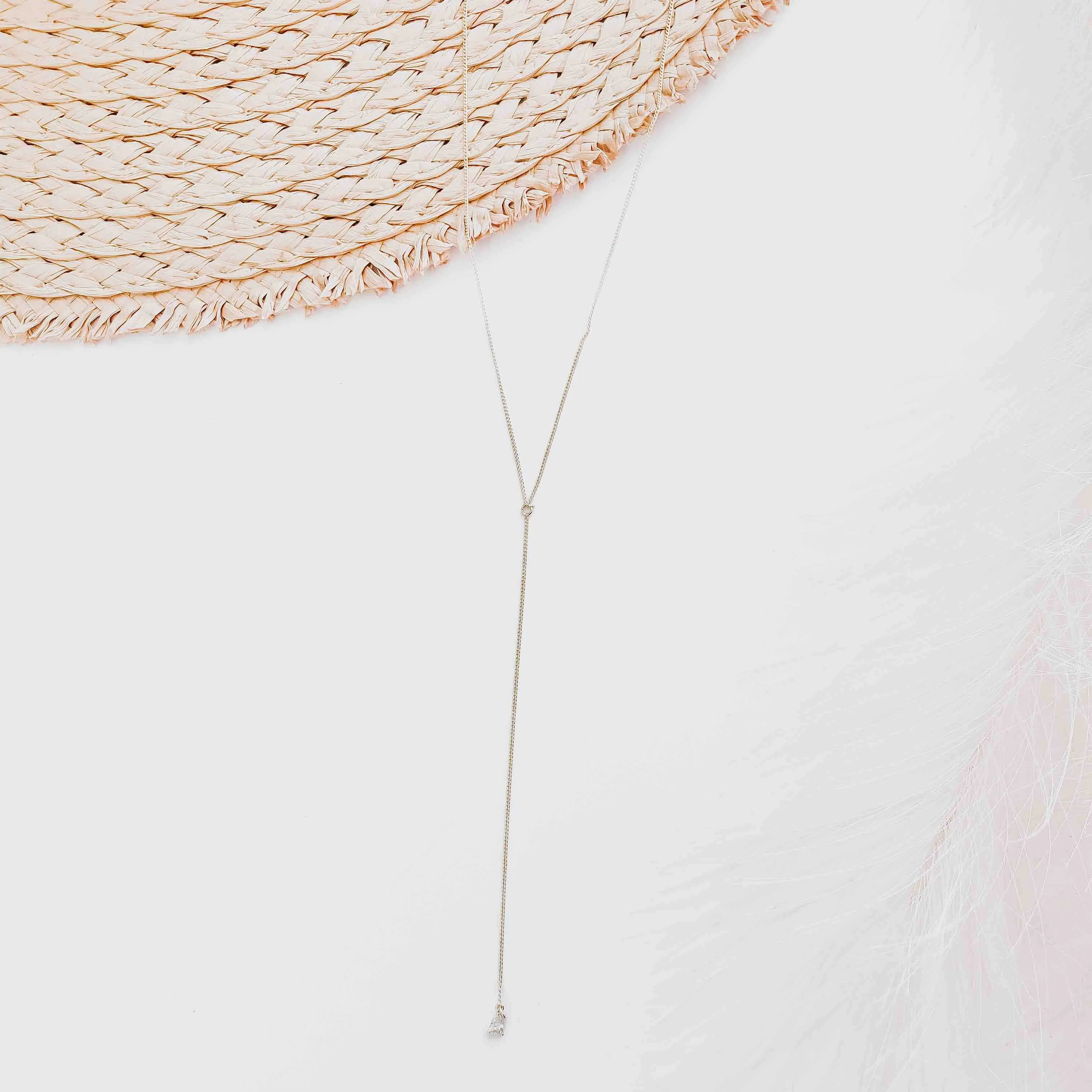 Taci Crystal Teardrop Y Necklace