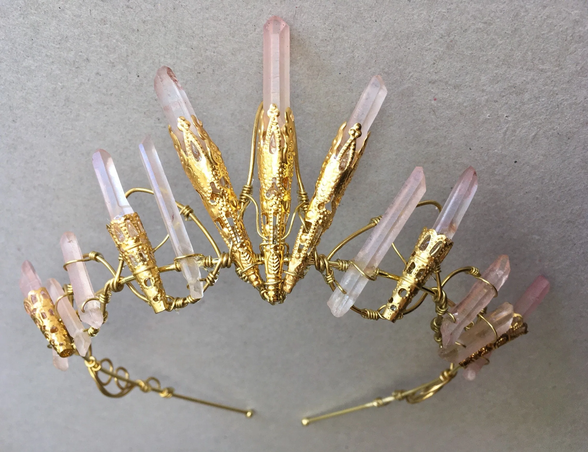 The ROSE AMBER Pink Stone Tiara.