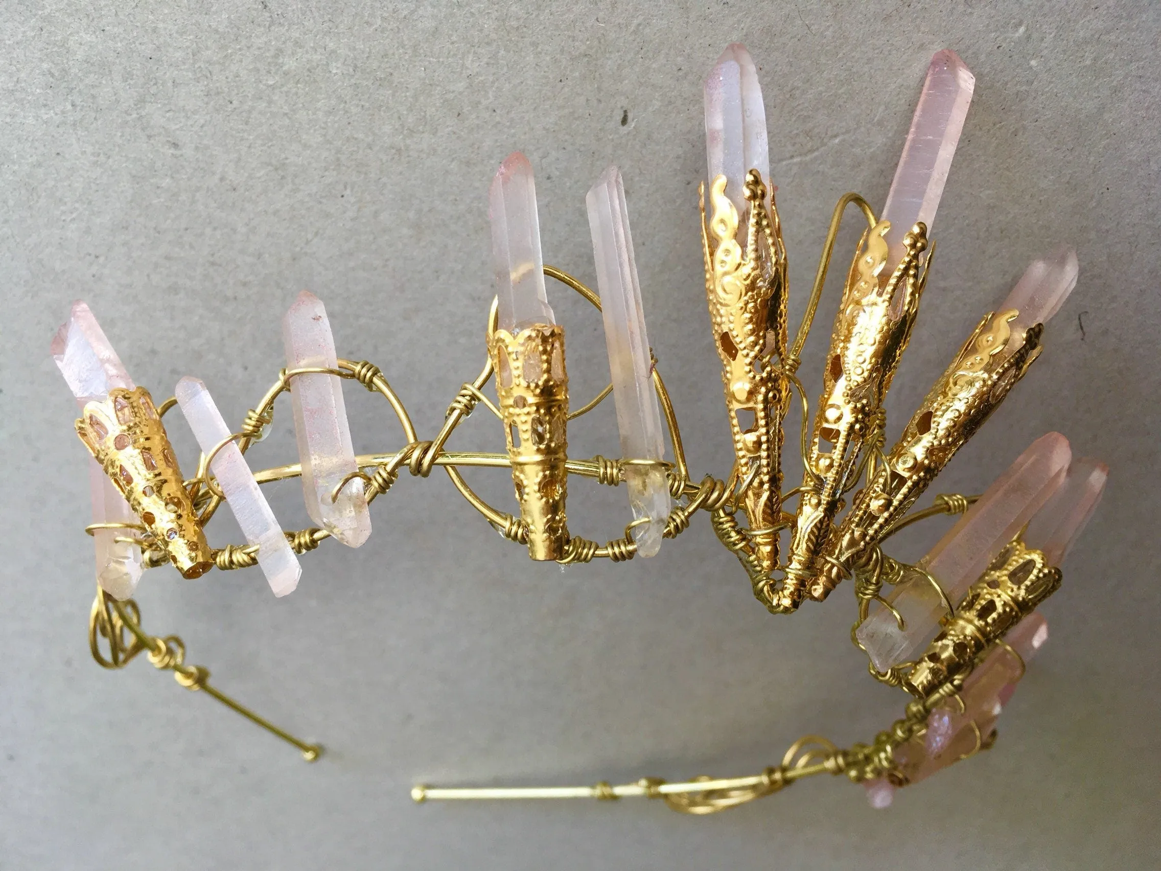 The ROSE AMBER Pink Stone Tiara.