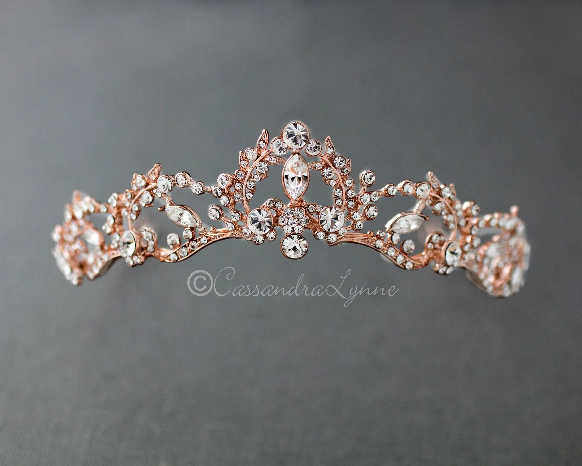 Wedding Tiara with Marquise Vine Design