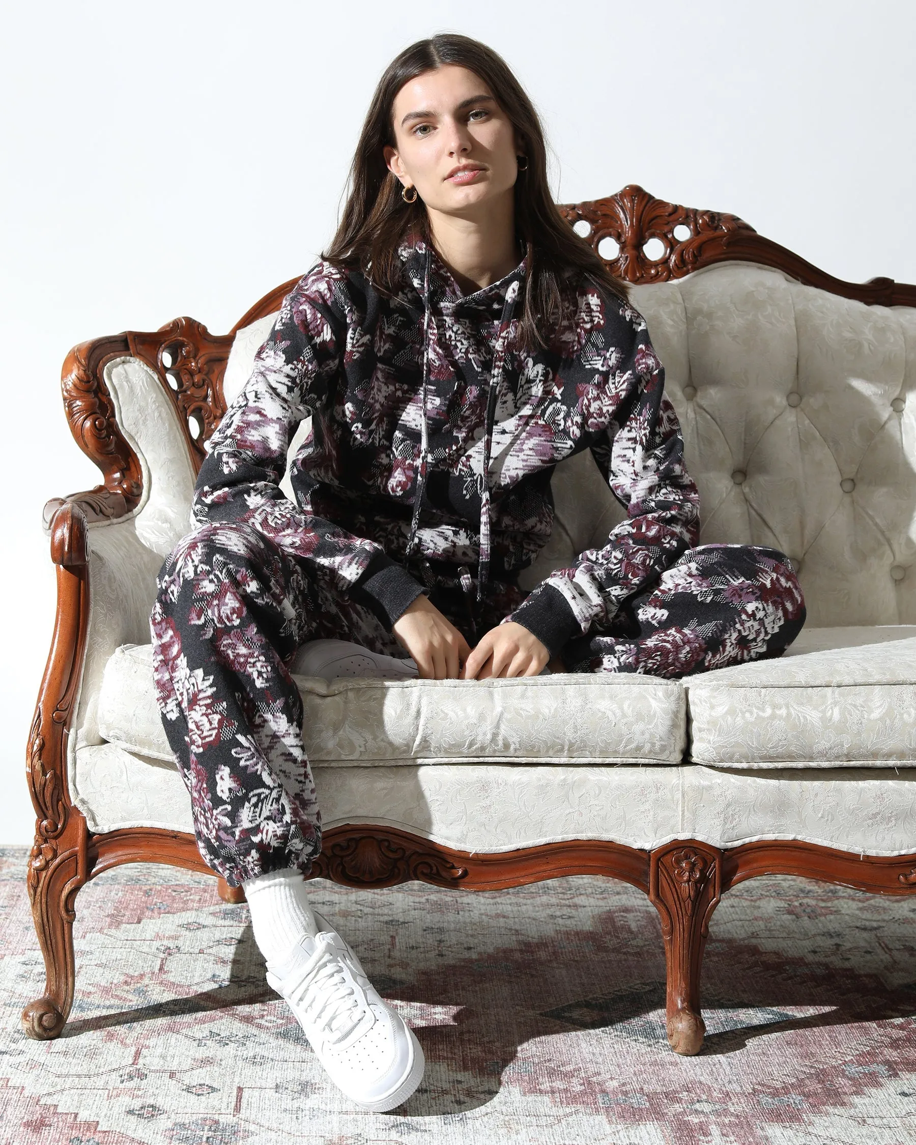 Womens Floral Glitch Hyper Reality Knit Pant