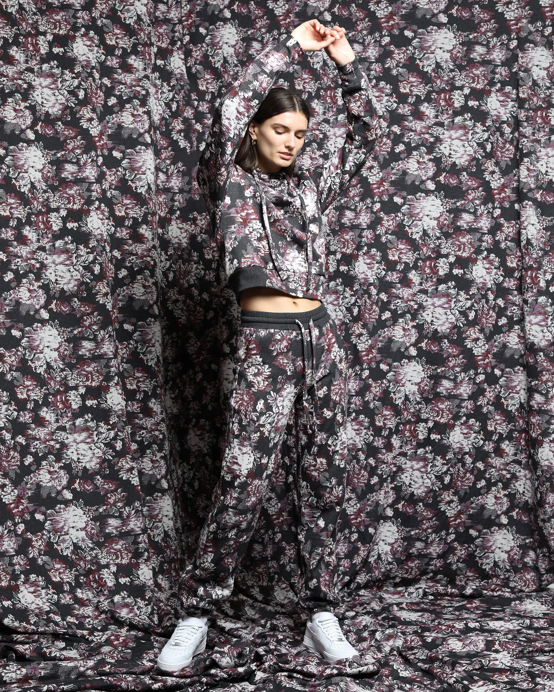 Womens Floral Glitch Hyper Reality Knit Pant