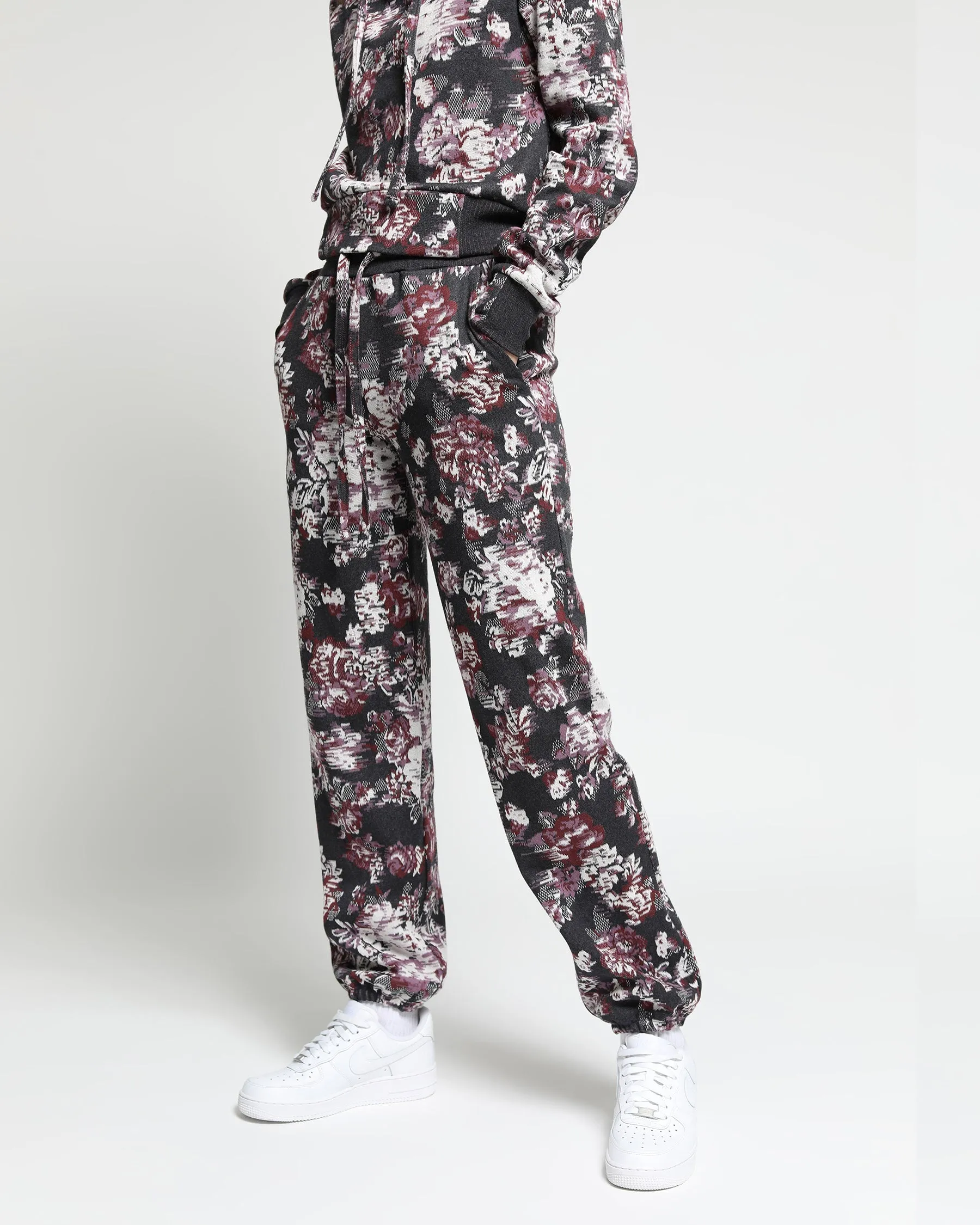 Womens Floral Glitch Hyper Reality Knit Pant