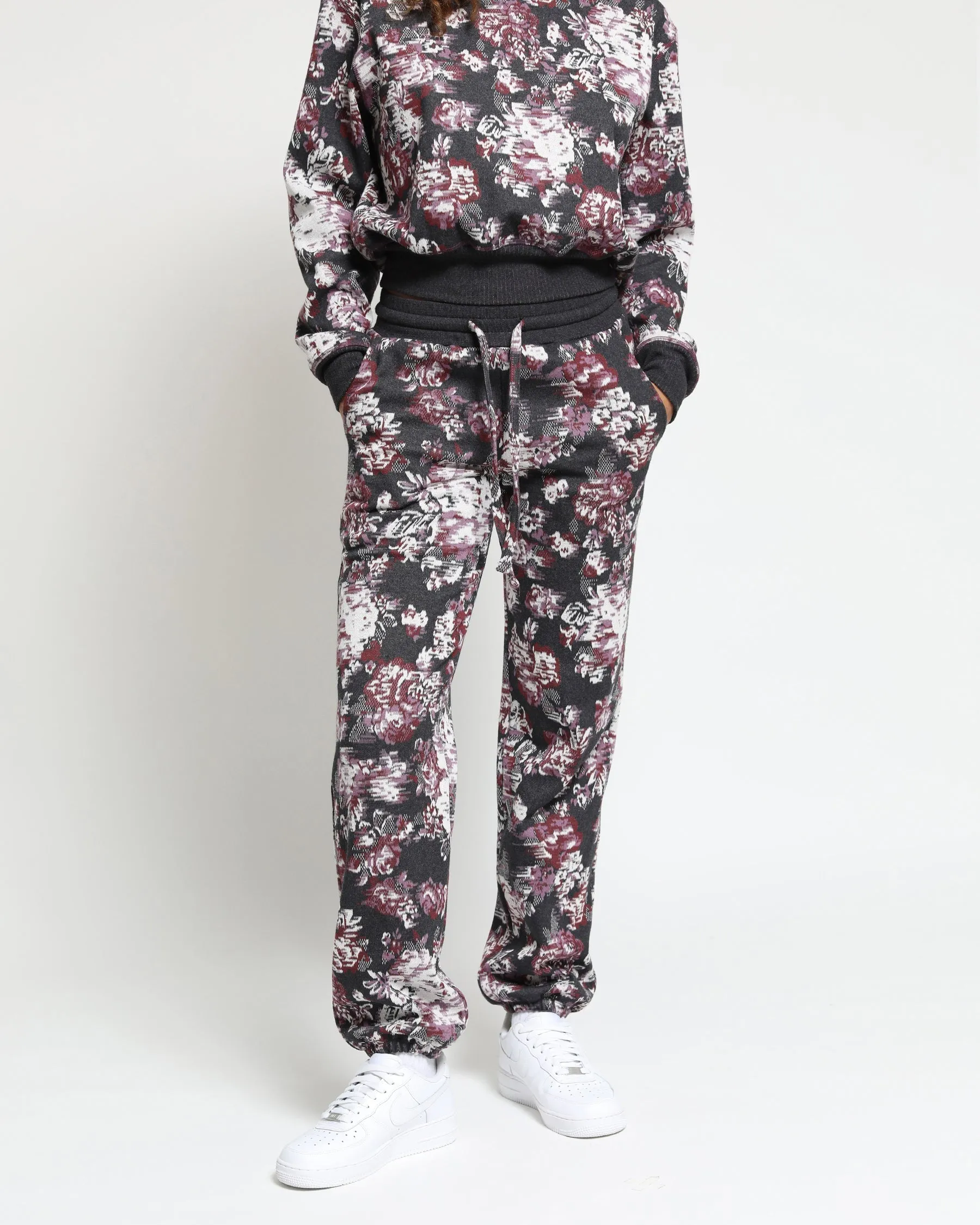 Womens Floral Glitch Hyper Reality Knit Pant