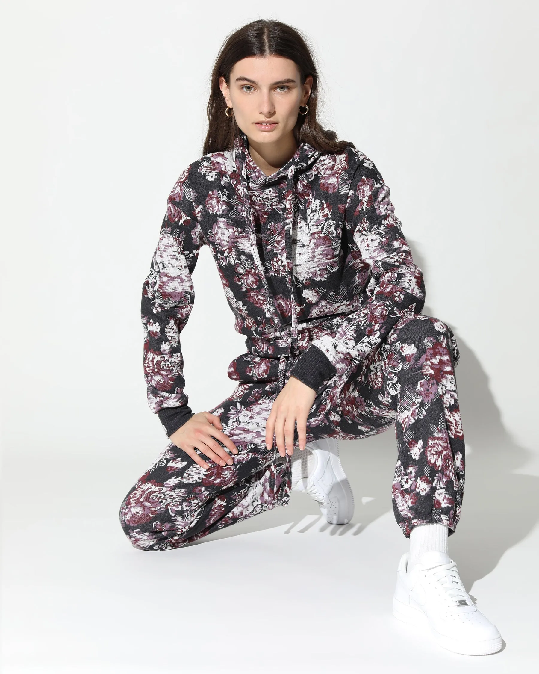 Womens Floral Glitch Hyper Reality Knit Pant